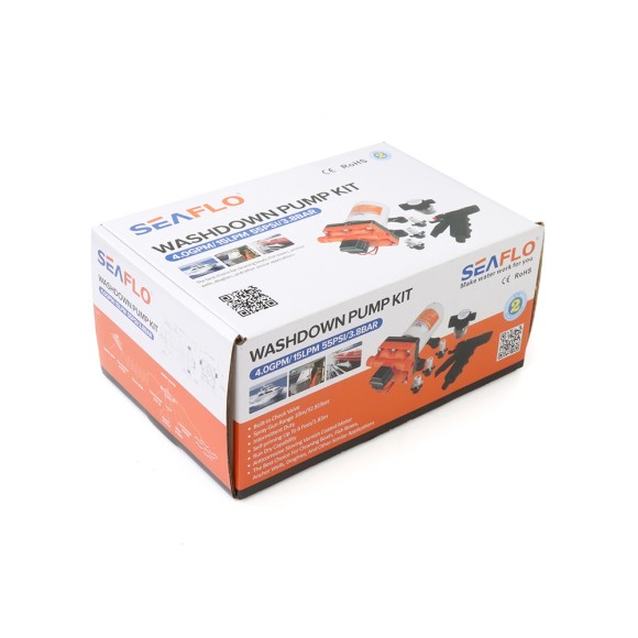 Комплект помывочный SeaFlo, 12V без шланга 15 л/мин, 3.8 BAR, без шланга