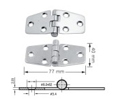 Петля 77х40х2 мм, трапециевидная, нержавеющая Петля 77х40х2 мм, трапециевидная, нержавеющая