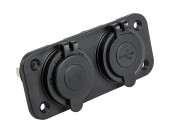 Панель с USB-разъемом 5в 2.1А и прикуривателем Панель с USB-разъемом 5в 2.1А и прикуривателем