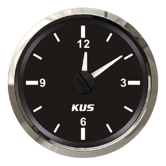 Часы судовые KUS Ободок - S.S.316 с черным циферблатом Часы судовые KUS Ободок - S.S.316 с черным циферблатом