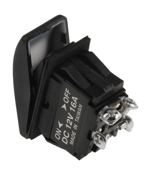 Переключатель двухпозиционный ON-OFF 12 В/16А 4Р с подсветкой