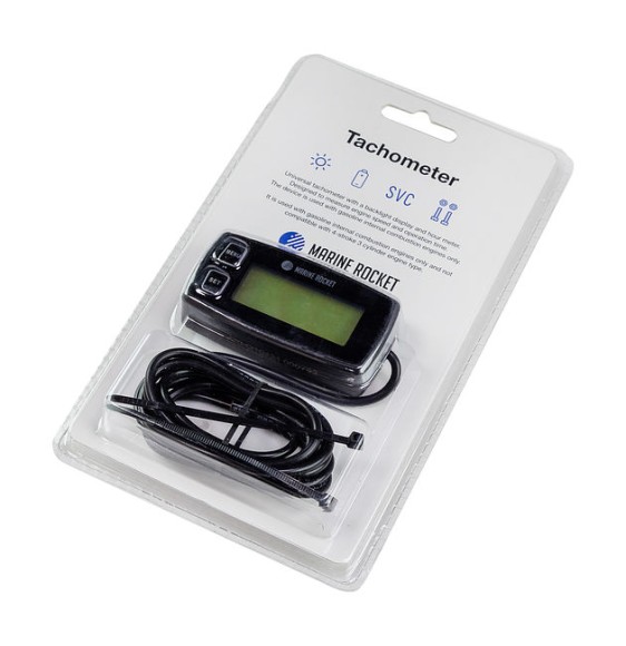 Тахометр универсальный со счетчиком моточасов с подсветкой и сменной батарейкой Тахометр универсальный со счетчиком моточасов с подсветкой и сменной батарейкой