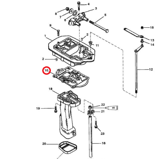 Прокладка под дейдвуд Mercury 40-60 (27-812866) (Omax)