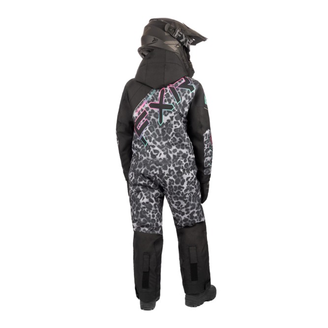Детский комбинезон FXR CX с утеплителем Black Cheetah/Mint-Electric Pink, 4