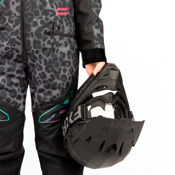 Детский комбинезон FXR CX с утеплителем Black Cheetah/Mint-Electric Pink, 4