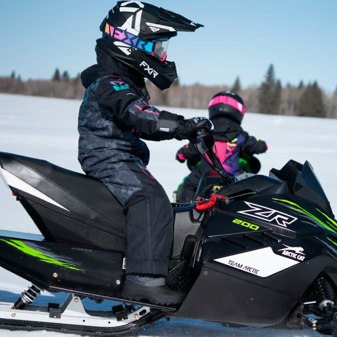 Детский комбинезон FXR CX с утеплителем Black Cheetah/Mint-Electric Pink, 4