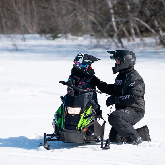 Детский комбинезон FXR CX с утеплителем Black Cheetah/Mint-Electric Pink, 4