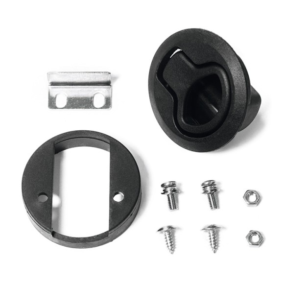 Замок потайной SUNFINE 61x35мм без ключей, черный пластик Замок потайной SUNFINE 61x35мм без ключей, черный пластик