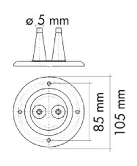 Уплотнитель для 2-х тросов управления черный, д. 105 мм