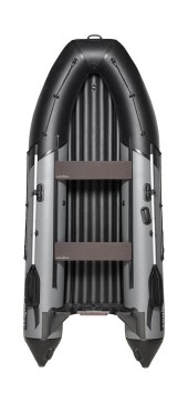 Надувная лодка ПВХ, Адмирал 375 S НДНД, роульс, рым, накладки, серый/черный Надувная лодка ПВХ, Адмирал 375 S НДНД, роульс, рым, накладки, серый/черный
