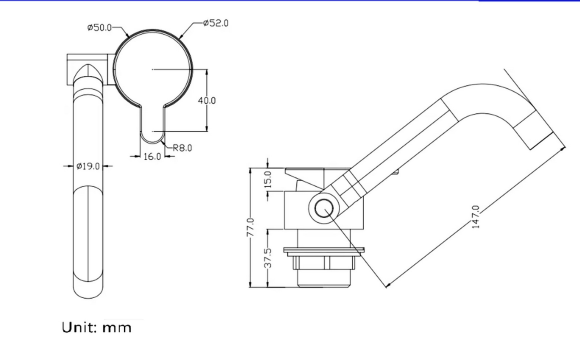 Кран складной, горячая и холодная вода, Marine Rocket