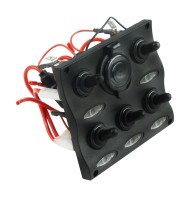 Панель переключателей 5шт с предохранителями постоянного тока