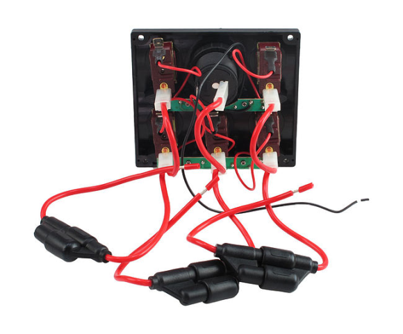 Панель переключателей 5шт с предохранителями постоянного тока Панель переключателей 5шт с предохранителями постоянного тока