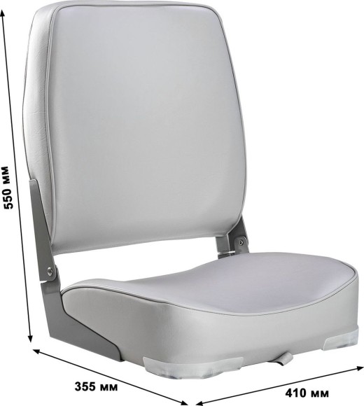 Кресло мягкое складное, высокая спинка, обивка винил, цвет серый, Marine Rocket