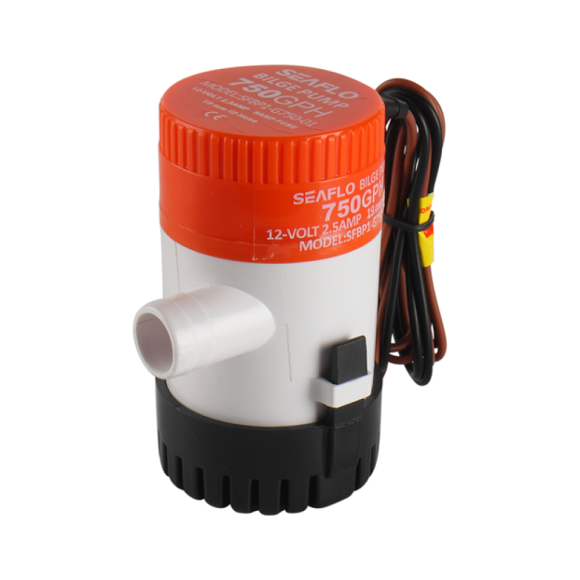 Помпа водооткачивающая SeaFlo трюмная, 24V 750 галлон/час, патрубок 19 мм