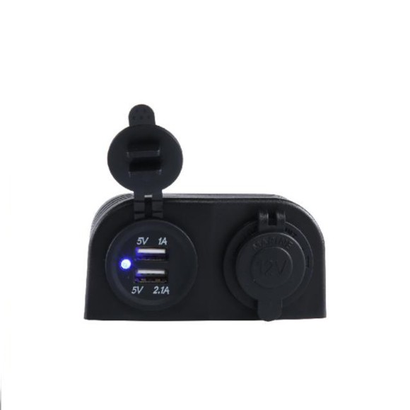 Двойной накладной модуль Skipper USB 5В 3.1А и прикуриватель 12V
