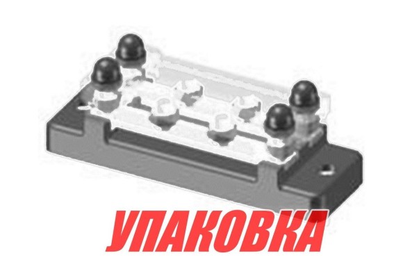 Колодка распределительная электромонтажная с защитной крышкой, 2 планки по 2 контакта (упаковка из 4 шт.)