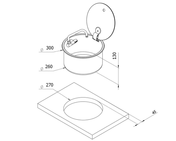Мойка круглая, стеклянная крышка, Marine Rocket Мойка круглая, стеклянная крышка, Marine Rocket