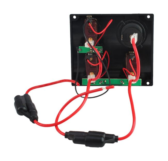 Панель переключателей 3шт с предохранителями постоянного тока Панель переключателей 3шт с предохранителями постоянного тока