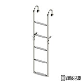 Трап складной с горизонтальным креплением, 5 серых ступени (ширина 270 мм.)