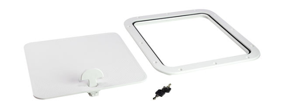 Люк смотровой 380 х 380 мм с замком, белый