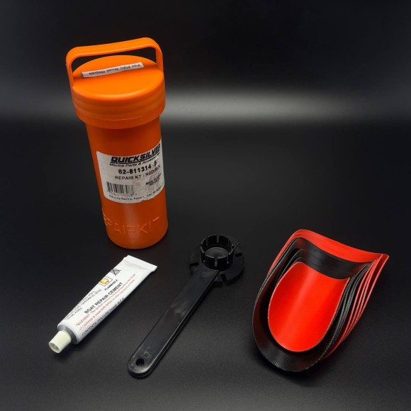 Ремкомплект для лодки ПВХ, красн/черн (Mercury/Quicksilver)