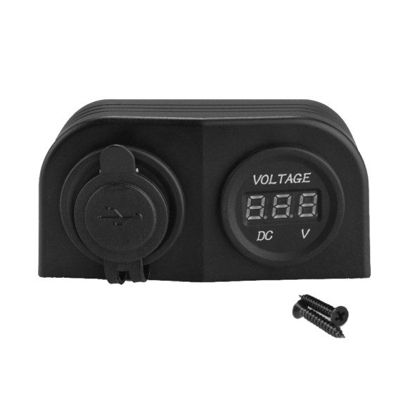 Двойной накладной модуль Skipper USB 5В 3.1А и вольтметр Двойной накладной модуль Skipper USB 5В 3.1А и вольтметр