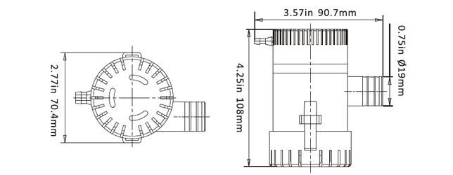 Насос осушительный 750GPH 01 Series 12В