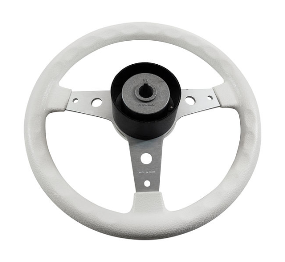 Рулевое колесо DELFINO обод белый,спицы серебряные д. 340 мм Рулевое колесо DELFINO обод белый,спицы серебряные д. 340 мм