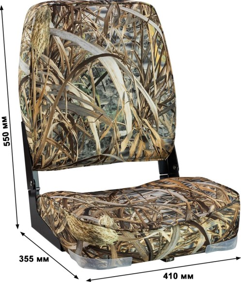 Кресло мягкое складное, высокая спинка, цвет камуфляж камыш, Marine Rocket