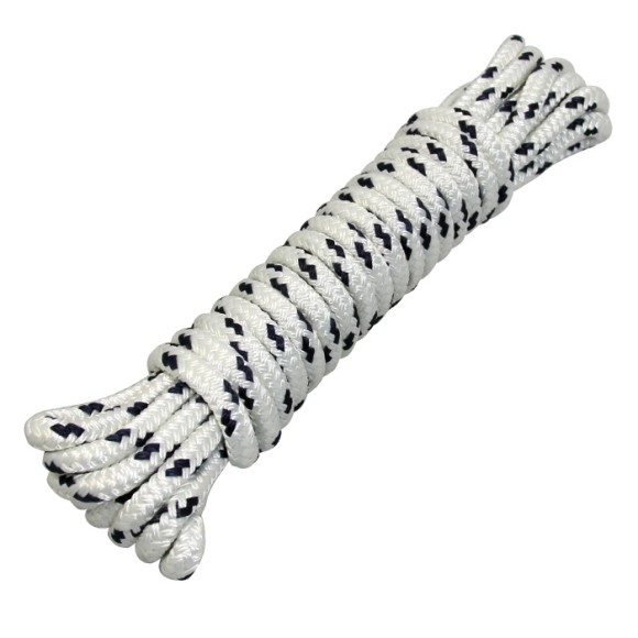 Трос швартовый 12мм*9м бело-черный Трос швартовый 12мм*9м бело-черный