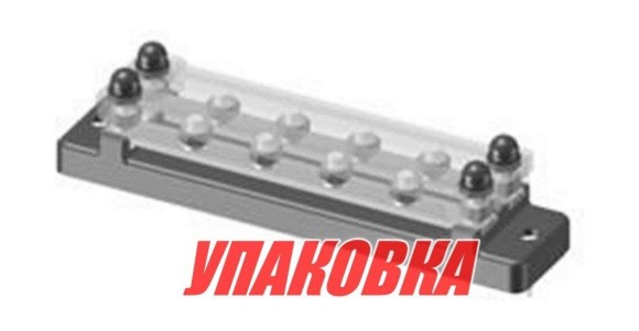 Колодка распределительная электромонтажная с защитной крышкой, 2 планки по 4 контакта (упаковка из 4 шт.)