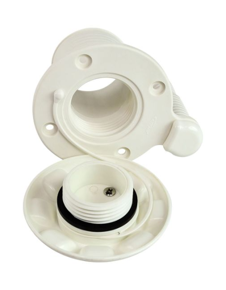 Горловина заливная для бензина под шланг 50 мм с вентиляцией, пластик, белая Горловина заливная для бензина под шланг 50 мм с вентиляцией, пластик, белая