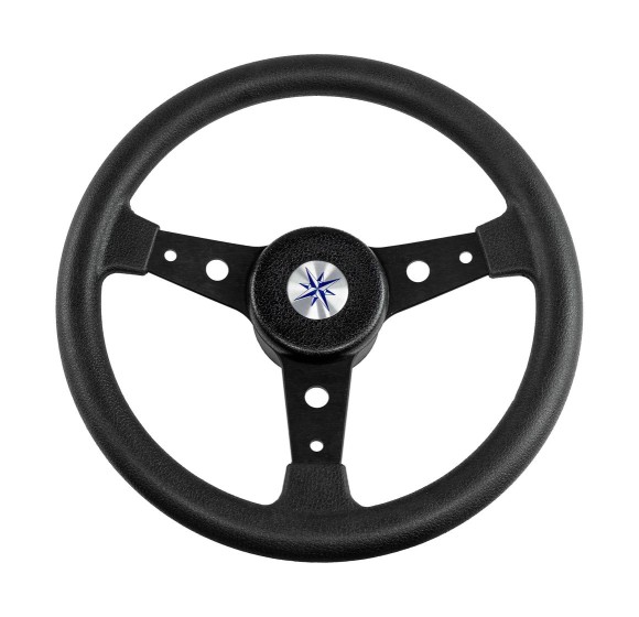 Рулевое колесо DELFINO обод и спицы черные д. 340 мм
