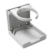 Держатель стакана регулируемый, белый пластик SUNFINE, 97x94мм Держатель стакана регулируемый, белый пластик SUNFINE, 97x94мм