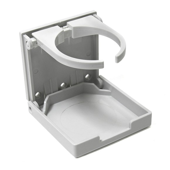 Держатель стакана регулируемый, белый пластик SUNFINE, 97x94мм