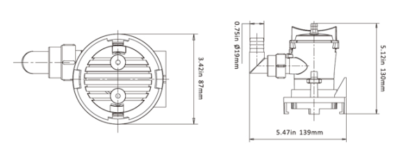 Помпа осушительная 12 В, 350GPH (1324,75 л/час), SeaFlo Помпа осушительная 12 В, 350GPH (1324,75 л/час), SeaFlo