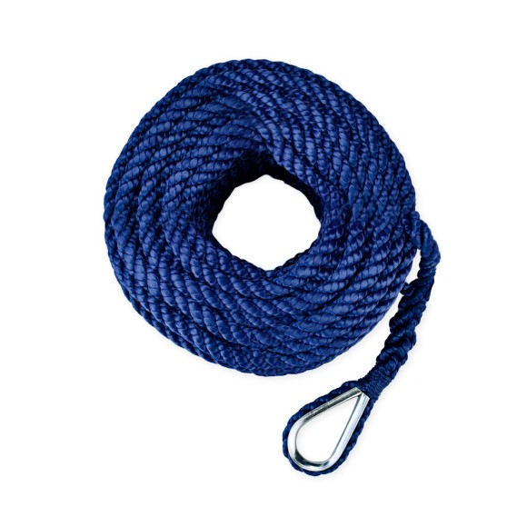 Трос (конец) якорный Skipper трёхпрядный, 6мм, нейлон 50м, синий Трос (конец) якорный Skipper трёхпрядный, 6мм, нейлон 50м, синий