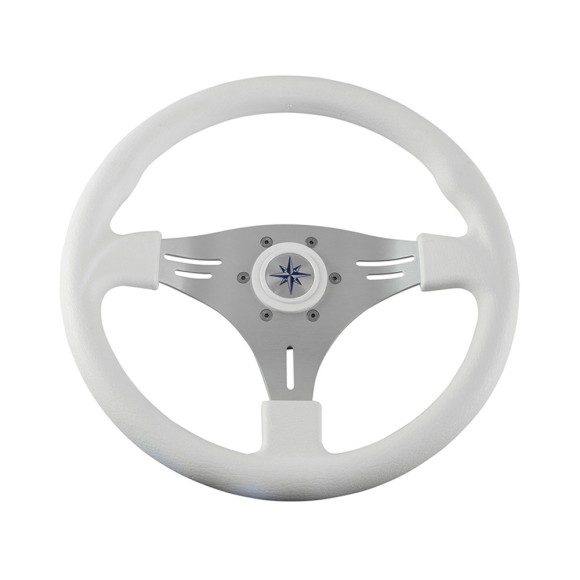 Рулевое колесо MANTA обод белый, спицы серебряные д. 355 мм