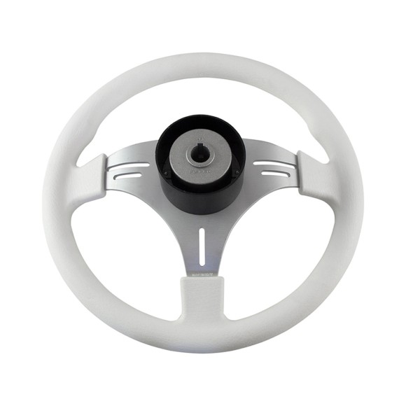 Рулевое колесо MANTA обод белый, спицы серебряные д. 355 мм