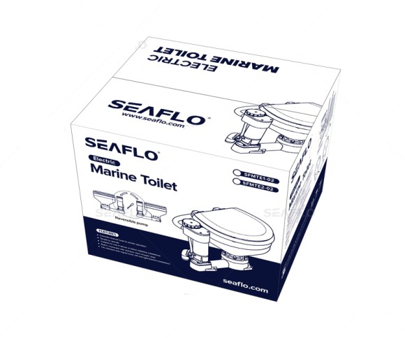 Унитаз судовой керамический с вертикальным насосом 12В (размер стандарт)