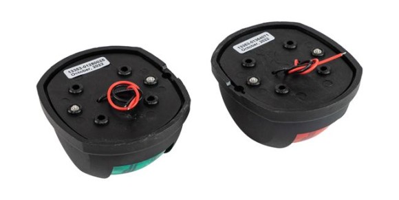 Огни ходовые 87х99 мм комплект (красный, зеленый), черный, LED, 12-24 В