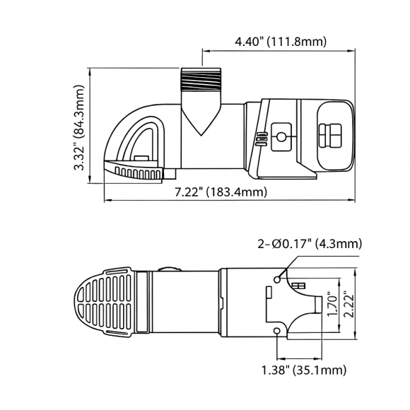 Помпа водооткачивающая автоматическая SeaFlo трюмная, 12V 1100 галлон/час, патрубок 19/25/29 мм