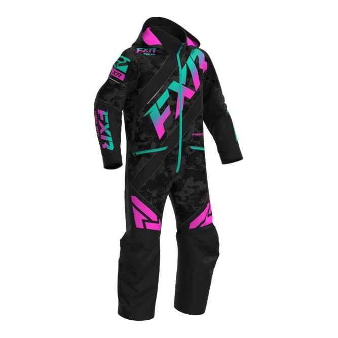 Детский комбинезон FXR CX с утеплителем Black Camo/Mint-Electric Pink Fade, 6