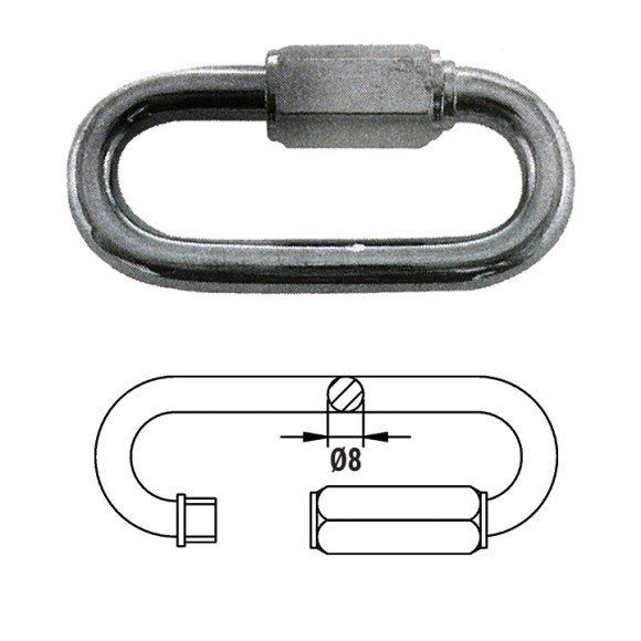 Звено соединительное быстроразъемное 8 мм Звено соединительное быстроразъемное 8 мм