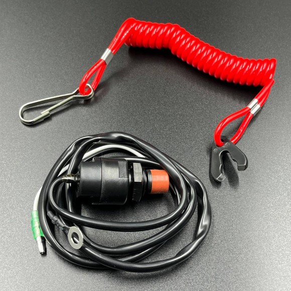 Кнопка аварийной остановки двигателя с чекой Yamaha 9.9-250, F4-350 (KACAWA) Кнопка аварийной остановки двигателя с чекой Yamaha 9.9-250, F4-350 (KACAWA)