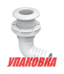Разъем водосброса угловой с обратным клапаном под шланг 32 мм, белый (упаковка из 25 шт.)