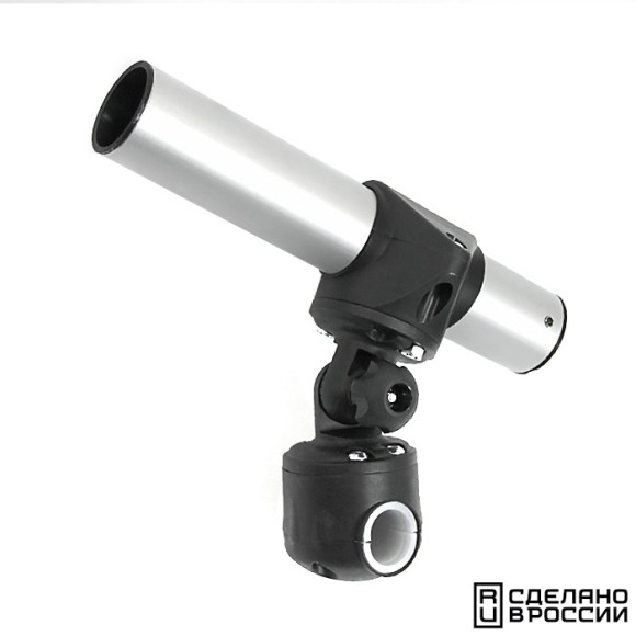 Держатель спиннинга сквозной на леер наклонный, алюминий