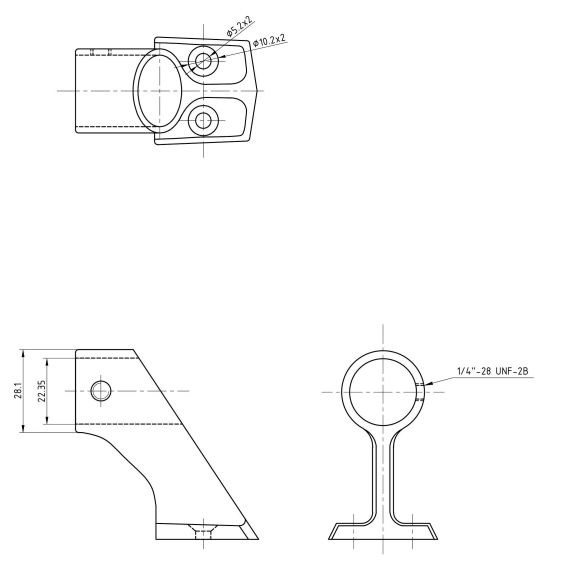 Стойка поручня промежуточная 7/8"(22,2 мм), 60 град