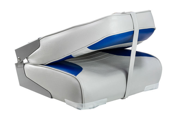 Кресло мягкое складное Classic, обивка винил, цвет серый/синий, Marine Rocket